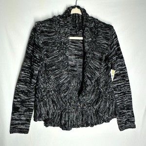 NWT New Directions Women's Knit Cardigan Gray Open Front Size Medium